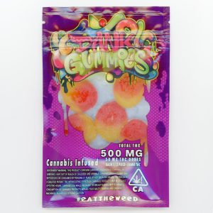 Dank Gummies - Full Spectrum Shatter THC Infused Fuzzy Peaches - 500 mg