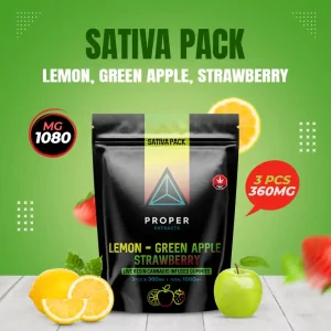 1080mg Sativa Live Resin THC Proper Extracts Gummies